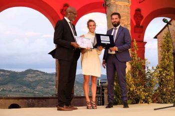1_Cagnotto Premio Internazionale Fair Play Menarini 2022 Edwin Moses Tania Cagnotto Ennio Troiano 2