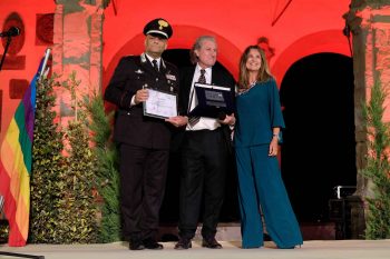 Porra Premio Internazionale Fair Play Menarini 2022 Antonio De Santis Giorgio Porra e Lucia Blini