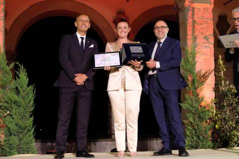 Perilli   Premio Internazionale Fair Play Menarini 2022   Gian Primo Giardi, Alessandra Perilli, Antonello Biscini
